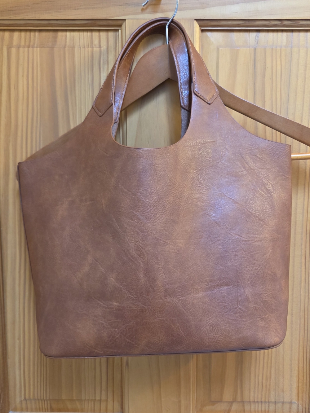 Leather Tote Bag in Warm Brown - Classic Women's Handbag